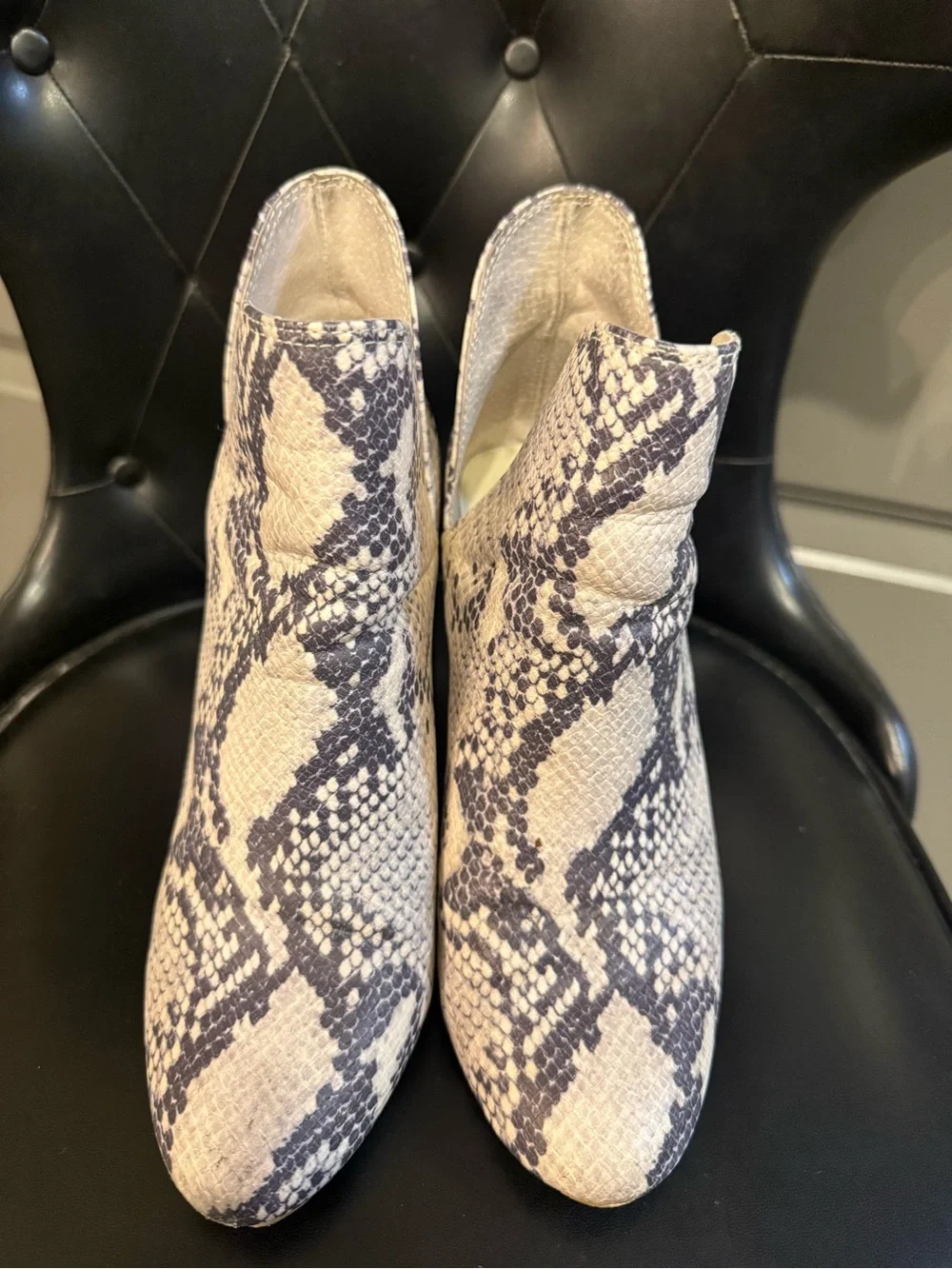 Steve Madden Women’s Snake-Print Pointed Toe Booties - Neutral